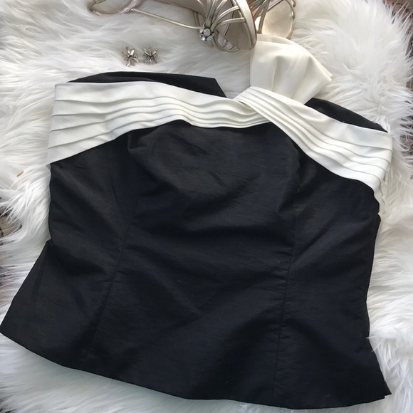 White House Black Market Tops - White House Black Market - Strapless Tuxedo Top